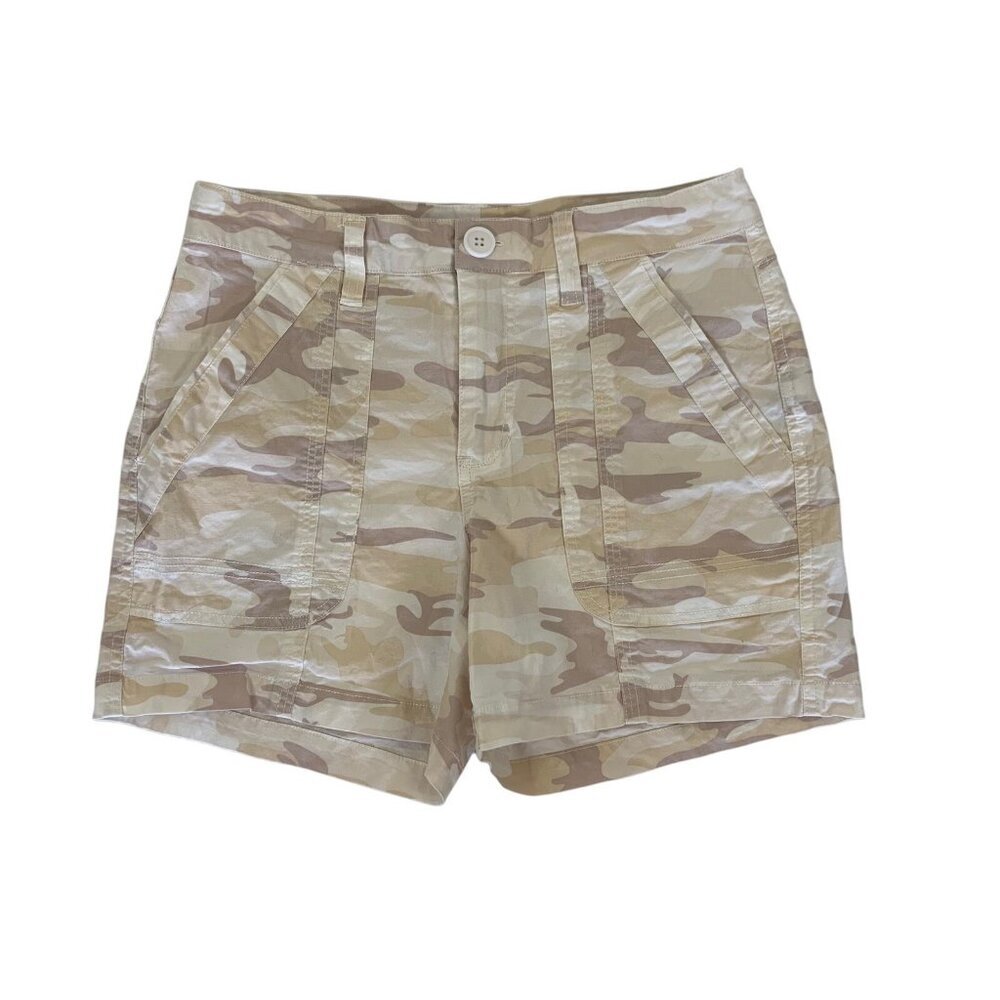 Boston Proper‎ Womens Shorts 4 Tan Brown Camo Casual Summer Resort Y2K